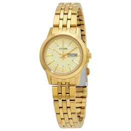 Citizen Quartz Gold Dial Yellow Gold-tone Ladies Watch - eq0603-59p