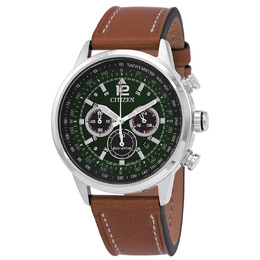 Citizen Avion Chronograph Green Dial Mens Watch ca4477-08x