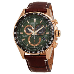 Citizen PCAT World Time Chronograph Green Dial Mens Watch cb5919-00x