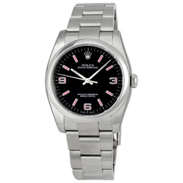 Pre-owned Rolex Oyster Perpetual Black Dial Mens Watch 116000bkapso
