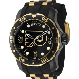 Invicta NHL Philadelphia Flyers Quartz Black Dial Mens Watch 42308
