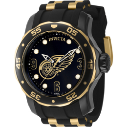 Invicta NHL Detroit Red Wings Quartz Black Dial Mens Watch 42314