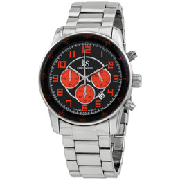 Joshua & Sons Chronograph Black Dial Silver-tone Alloy Mens Watch JS67OR