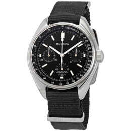 Bulova Special Edition Lunar Pilot Chronograph Black Dial Mens Watch 96a225