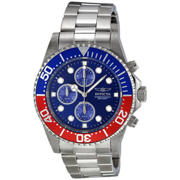 Invicta Pro Diver Chronograph Blue Dial Pepsi Bezel Mens Watch 1771