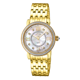 Gevril Marsala Diamond Mother of Pearl Dial Ladies Watch 9866b