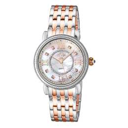 Gevril Marsala Diamond Mother of Pearl Dial Ladies Watch 9865b