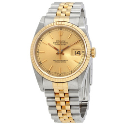 csj Pre-owned Rolex Datejust 16233 Mens Automatic Yellow Gold Dial Watch