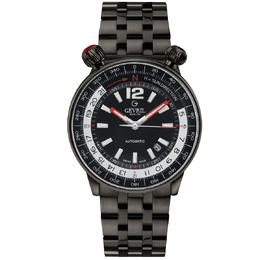 Gevril Wallabout Automatic Black Dial Mens Watch 48562