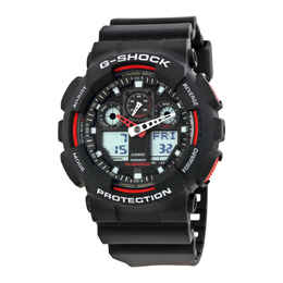 Casio G-Shock Black Resin Strap Mens Watch ga100-1a4