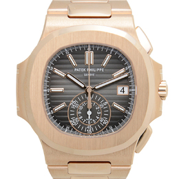 Pre-owned Patek Philippe Nautilus Chronograph Black Dial Mens Watch 5980-1r-001