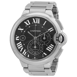 Pre-owned Cartier Ballon Bleu de Cartier Chronograph Automatic Black Dial Mens Watch w6920077