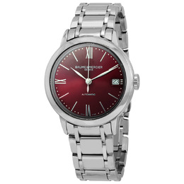 Baume & Mercier Classima Automatic Red Dial Ladies Watch m0a10691