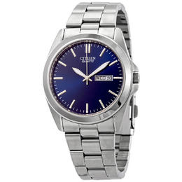 Citizen Quartz Blue Dial Stainless Steel Mens Watch bf0580-57l