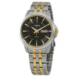 Citizen Quartz Black Dial Two-tone Mens Watch bf2018-52e