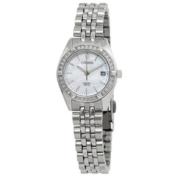Citizen EU6060-55D Ladies Quartz Watch Mother of Pearl Dial 26mm Stainless Steel Bracelet