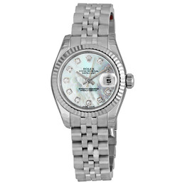 Rolex Lady Datejust 26mm White Mother of Pearl Dial with Diamonds, Stainless Steel Jubilee Bracelet, Ref. 179174-mdj