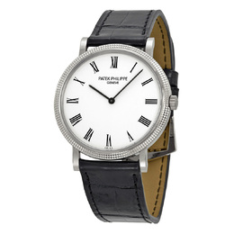 Pre-owned Patek Philippe Calatrava White Dial Mens Watch 5120g-001