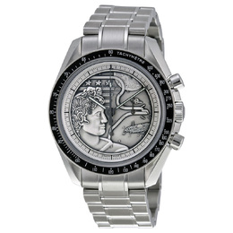 Pre-owned Omega Speedmaster Moonwatch Chronograph Tachymeter Silver Embossed Apollo XVII Dial Mens Watch, Ref. 311.30.42.30.99.002