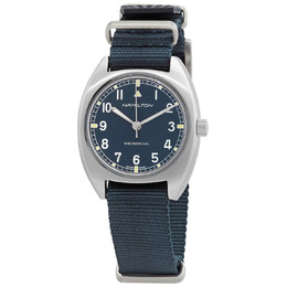 Hamilton Khaki Aviation Pilot Pioneer Hand Wind Blue Dial Mens Watch h76419941