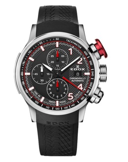 Edox Chronorally Chronograph Automatic Black Dial Mens Watch 01129 trca ncar
