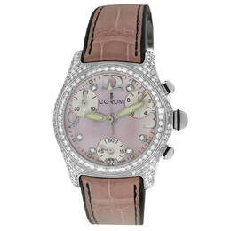 Pre-owned Corum Bubble Chronograph Quartz Diamond Ladies Watch 196.153.69
