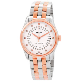 Mido Belluna II Automatic Silver Dial Two-Tone Ladies Watch m0242072203600