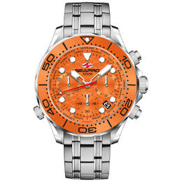 Seapro Mondial Timer Chronograph Quartz Orange Dial Mens Watch sp0154