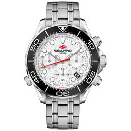 Seapro Mondial Timer Chronograph Quartz White Dial Mens Watch sp0151