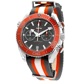 Pre-owned Omega Seamaster 215.32.46.51: Planet Ocean Chronograph Automatic Chronometer Grey Dial Mens Watch