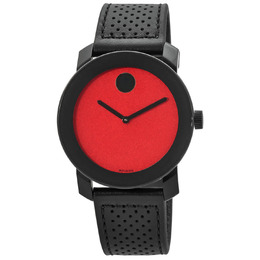 Movado TR90 Quartz Red Museum Dial Mens Watch 3600762