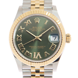 Rolex Datejust 31 Olive Green Diamond Dial Ladies Automatic Steel and 18kt Yellow Gold Jubilee Watch 278273GNRDJ 278273-0016