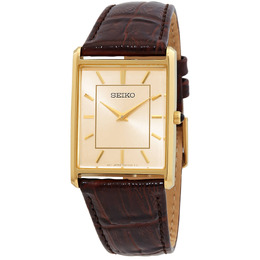 Seiko Essentials Quartz Light Champagne Dial Mens Watch SWR064