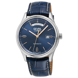 Gevril Excelsior Automatic Blue Dial Mens Watch 48202