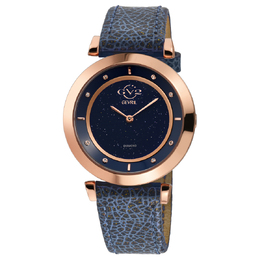 Gevril Lombardy Quartz Diamond Blue Dial Ladies Watch 14403