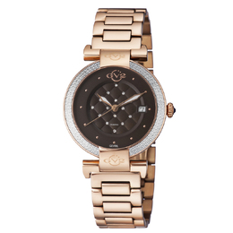 Gevril Berletta Ladies Watch Model 1502.5 - Quartz Movement with Brown Dial and Rose Gold-Tone Case