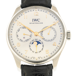 IWC Portugieser Perpetual Calendar Automatic Silver Dial Mens Watch iw344203