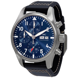 Pre-owned IWC Pilot Chronograph Automatic Blue Dial Mens Watch iw388101