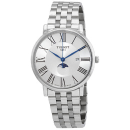 Tissot Carson Moon Phase Quartz Silver Dial Mens Watch t1224231103300