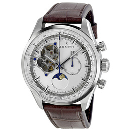 Pre-owned Zenith Chronomaster Open Grande Date Moonphase Mens Watch 032160404701C713 03.2160.4047/01.c713