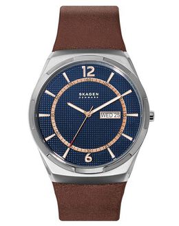 Skagen Wrist Watch 58049480KA, Stainless Steel Case with Leather Strap