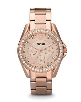 Fossil W58019400SN Chronograph Watch with Crystal Crystals