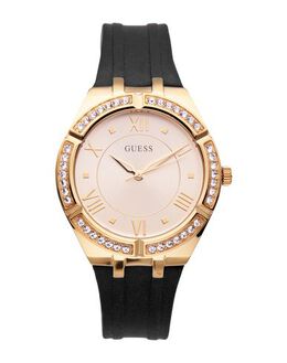 Guess Watch 58050118RC with Crystal Display, Stainless Steel Case, Silicone Strap