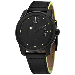 Movado Verso Quartz Black Dial Mens Watch 3600696