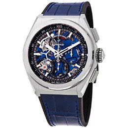 Zenith Defy El Primero 21 Chronograph Automatic Blue Skeletal Dial Titanium Mens Watch 95.9002.9004/78.r584
