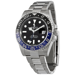 Pre-Owned Rolex GMT-Master II Stainless Steel Black Dial Automatic Mens Watch 126710BKBLNR