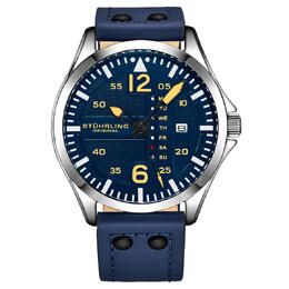 Stuhrling Original Aviator Quartz Blue Dial Mens Watch M17216