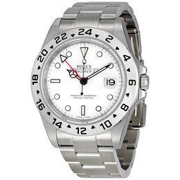 Pre-owned Rolex Explorer II GMT White Dial Mens Watch 16570-wso