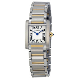 Pre-owned Cartier Tank Silver Grained Dial Ladies Watch w51007q4