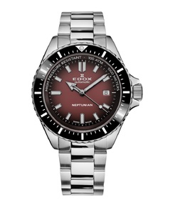 Edox Neptunian Automatic Red Dial Mens Watch 80120 3nm brd